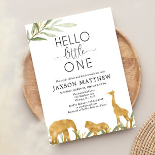 Invitation Sip and See Moderne verdure rencontre baby shower 