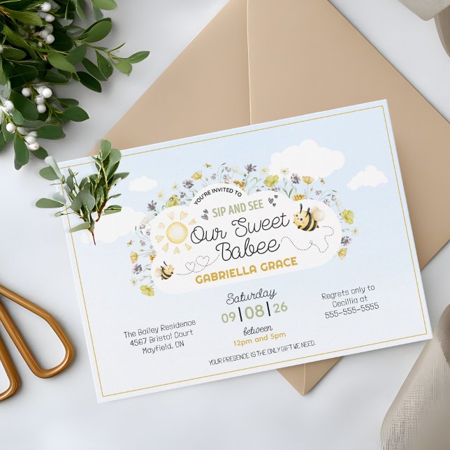 Invitation Sip and See pour notre bébé (Créateur téléchargé)