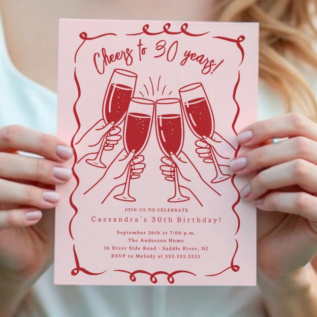Invitation Sip & Celebrate : 30 ans Anniversaire (Créateur téléchargé)