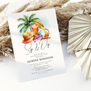 Invitation Sip & Dip Adulte Anniversaire Pool Party