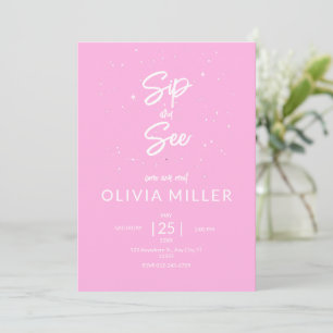 Invitation Sip et voir Baby shower, baby shower fille