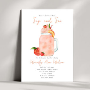 Invitation Sip et voir Peach Smoothie Nouveau bébé