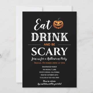 Invitation Sip, Fête & Effroi : Typographie d'Halloween moder