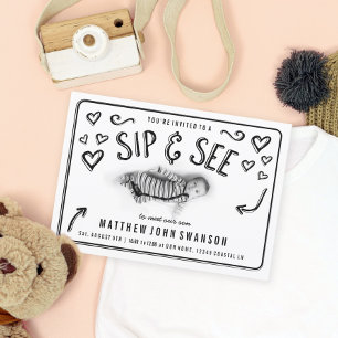 Invitation Sip noir et blanc et voir photo