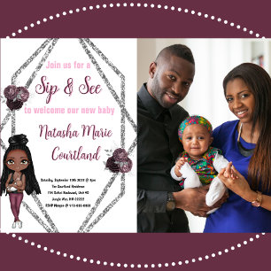 Invitation Sip & See Nursing Mother with Newborn Baby shower