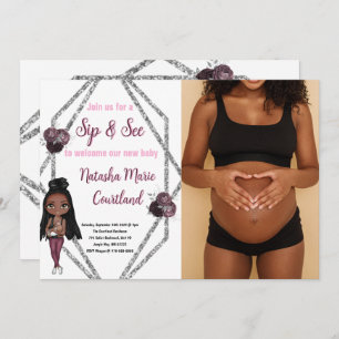 Invitation Sip & See Nursing Mother with Newborn Baby shower