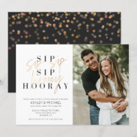 Sip Sip Hooray Black Gold Photo Couple's Shower