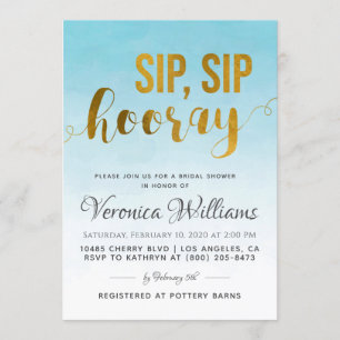Invitation Sip Sip Hooray Bridal Shower