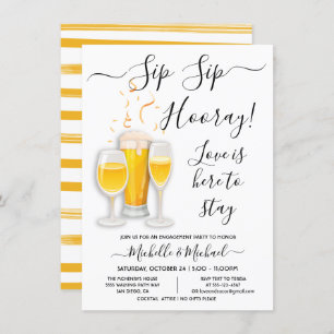 Invitation Sip Sip Hooray Cocktail Partie d'engagement