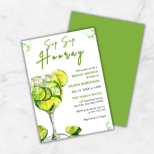 Invitation Sip Sip Hooray Margarita Cocktail Fête des mariées