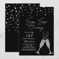 Sip Sip Hooray Moderne Noir & Blanc Citation Anniv
