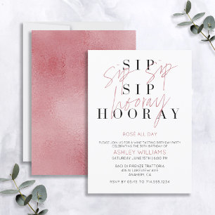 Invitation Sip Sip Hooray Rose Toute la journée Dégustation d