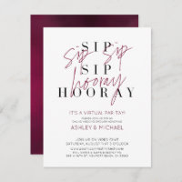 Sip Sip Hooray Virtual Wine Wedding shower Party