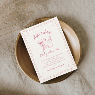 Invitation Sip & voir fille baby shower