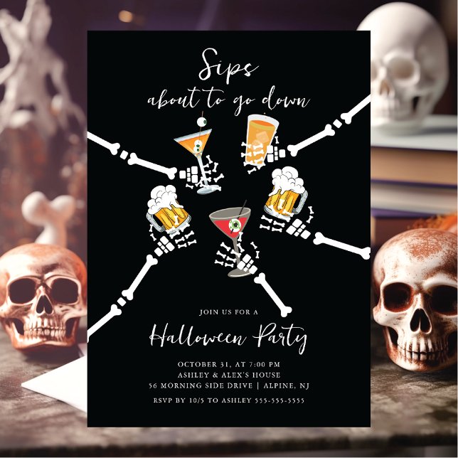 Invitation Sips Sur Le Point De Descendre Halloween (Créateur téléchargé)