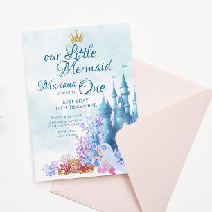 Invitation Sirène 1er anniversaire ONEder the Sea