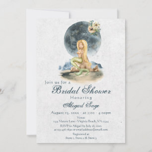 Invitation Sirène d'aquarelle et Fête des mariées de Pleine l