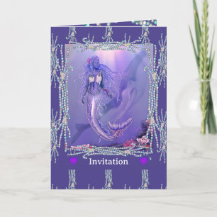 Invitation Sirène d'océan violet
