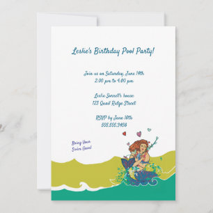 Invitation Sirène et bébé dauphin