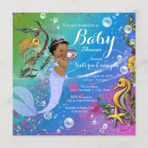 Invitation Sirène ethnique sous le Baby shower marin