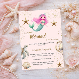 Invitation Sirène Fête de naissance Sous l'océan animaux mari