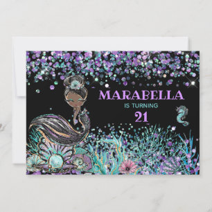 Invitation *~* Sirène LUXE GLAM sous la mer 21 Anniversaire