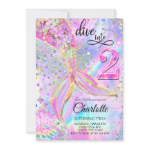 Sirène Plonge Dans Deux Ans Fête d'anniversaire 2 