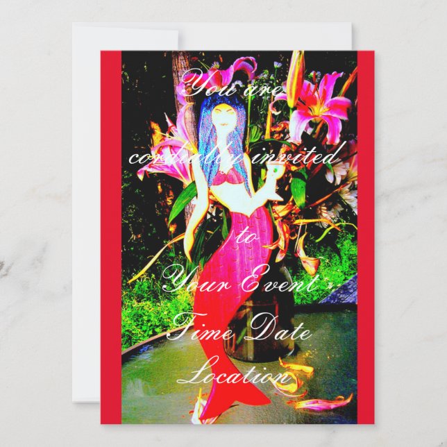 Invitation sirène rouge (Devant)