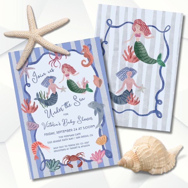 Invitation Sirène sous la main de la mer (Créateur téléchargé)