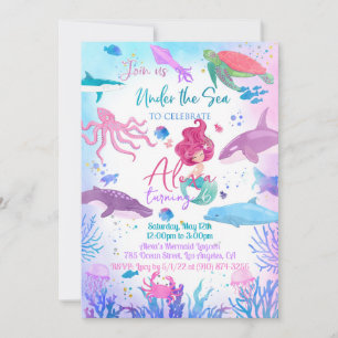 Invitation Sirène sous la mer