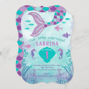 Invitation Sirène, Sous La Mer, Parties scintillant, Queue, F