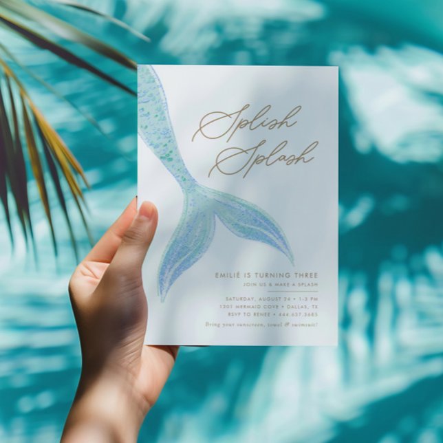 Invitation Sirène sous les filles de la mer Jolie bleu Annive (Créateur téléchargé)