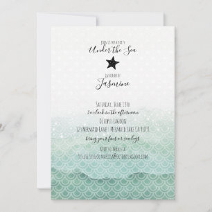 Invitation Sirène sous l'invitation de la fête d'anniversaire