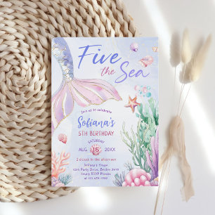 Invitation Sirène Violette 5ème Anniversaire Cinq la Mer