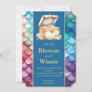 Invitation Sirènes et pirates Anniversaire