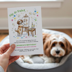 Invitation Sirotez et peignez votre fête d'anniversaire Cava