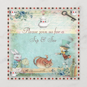 Invitation Sirotez et voyez l'Alice vintage dans le baby