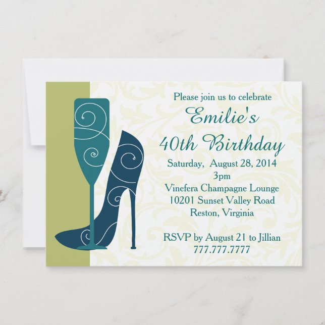 Invitation Sirotez un verre de Champagne d'Anniversaire (Devant)