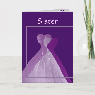Invitation SISTER Be My Bridesmaid with Purple Gowns