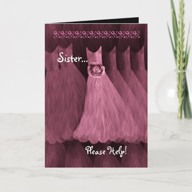 Invitation SISTER - MAID of HONOR Invite rose Gown (Devant)