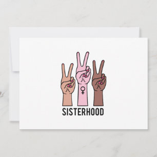 Invitation Sisterhood, femelle-mains avec signe de paix