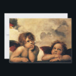 Invitation Sistine Madonna Angels par Raphael Sanzio<br><div class="desc">Sistine Madonna (détail) (c. 1512-1514). Artiste : Raphael Sanzio (1483-1520) ou tout simplement Raphael ou Raffaello. Sistine Madonna (détail) est un portrait religieux vintage de la Renaissance,  avec deux anges qui regardent vers le haut vers les nuages et les cieux.</div>