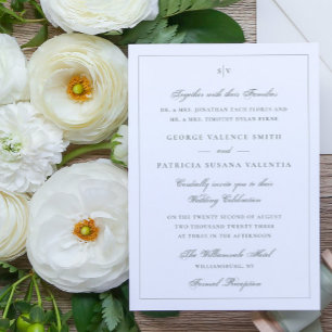 Invitation Site Mariage de Monogrammes élégants encadrés par