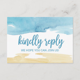 Invitation Site Mariage de sable et de mer aquarelle RSVP