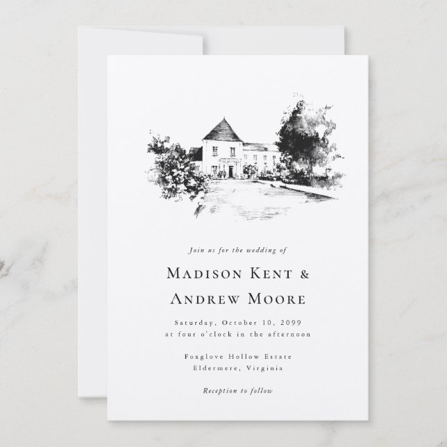 Invitation Site mariage Téléchargez votre Mariage de dessin E (Devant)