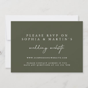 Invitation Site Web de Mariage Élégant Moderne Vert RSVP en L