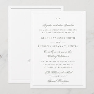 Invitation Site Web de Mariage Monogramme Vert Sauge Classiqu