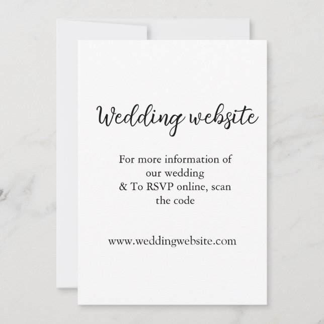 Invitation site web mariage ajouter q r code nom du couple dé (Devant)