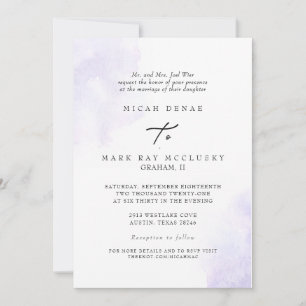 Invitation Site Web moderne Lavender Watercolor Splash