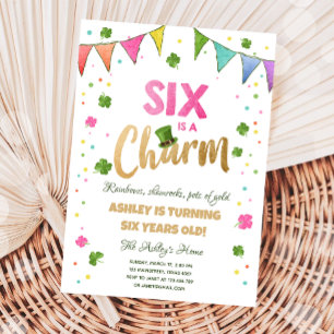 Invitation Six est un charme St. Patrick's Day Girl Birthday